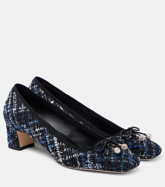 Elme 45 bow-detail tweed pumps | Jimmy Choo