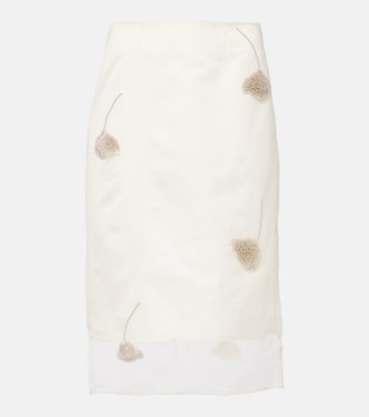 Beaded silk organza pencil skirt | Róhe
