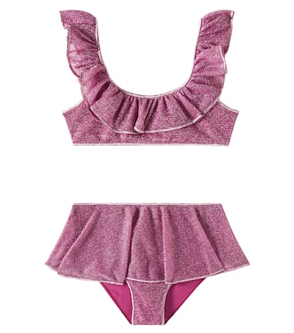 Lumière ruffled lamé bikini | Oséree Kids