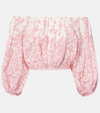 Bova floral cotton-blend crop top | Poupette St Barth