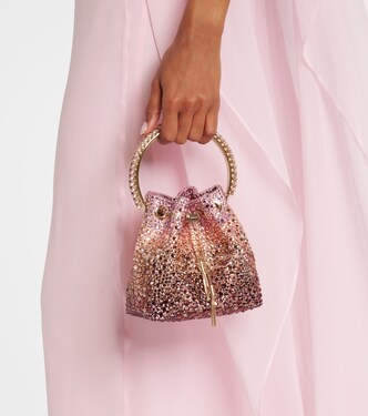Bon Bon Micro embellished bucket bag in pink - Jimmy Choo | Mytheresa