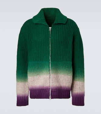 Ribbed-knit wool zip-up cardigan | Sacai