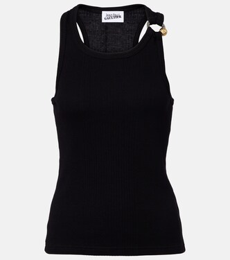 Piercing cotton jersey tank top | Jean Paul Gaultier