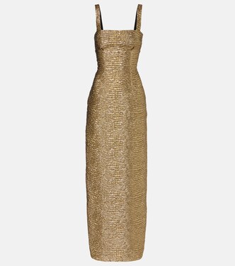 Micheline metallic-effect seersucker gown | Emilia Wickstead