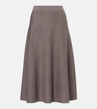 Virgin wool midi skirt | Jardin des Orangers