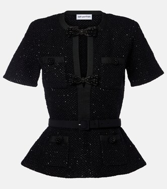 Sequined knitted top | Self-Portrait