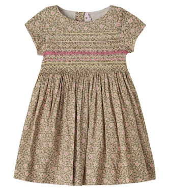 Duchesse smocked floral cotton dress | Bonpoint