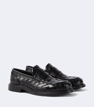 James Intrecciato leather penny loafers | Bottega Veneta