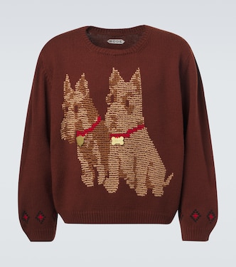 Scottie embroidered wool sweater | Bode