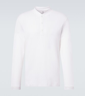 Cotton and silk Henley shirt | Brunello Cucinelli