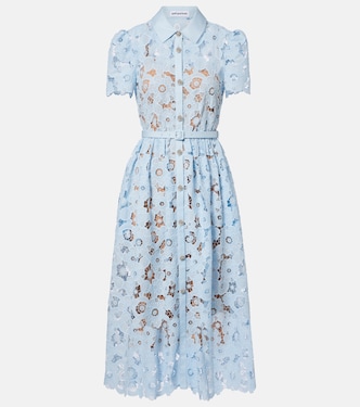 Belted lace shirt dress | Self-Portrait