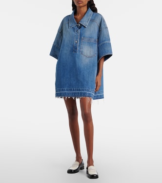 oversized polo shirt dress OVERSIZED OPEN-COLLAR SHIRT DRESS