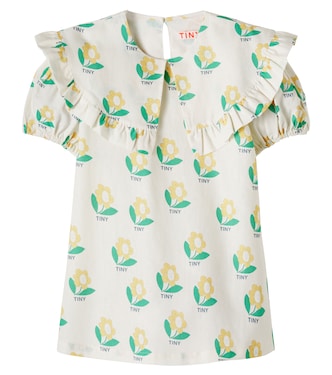 Tiny Flower linen and cotton dress | Tinycottons