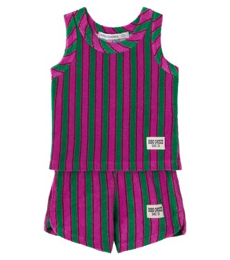 Baby striped cotton-blend terry tank top and shorts set | Bobo Choses