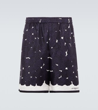 Shorts in twill di seta con stampa | Givenchy