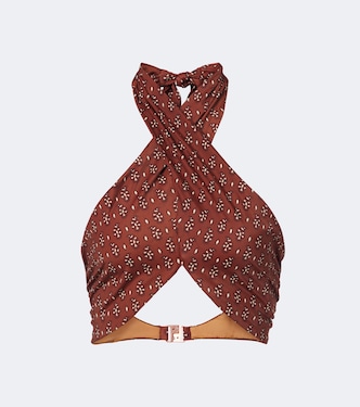 Printed halterneck bikini top | Johanna Ortiz