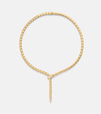 Serpenti Viper 18kt gold necklace with diamonds | Bvlgari