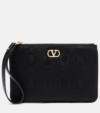 VLogo Swarovski®-embellished moiré pouch | Valentino Garavani