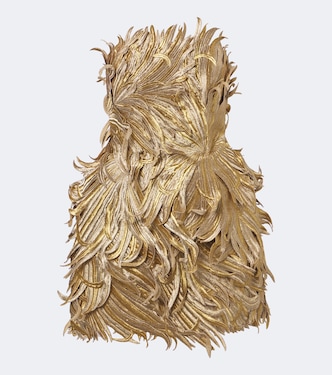Abito bustier con applicazioni floreali | Oscar de la Renta