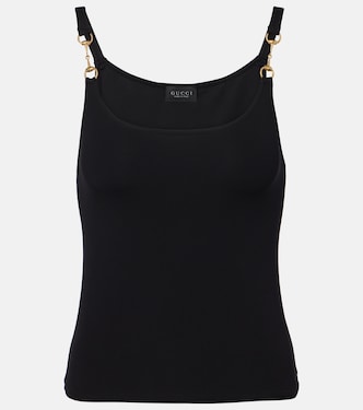 Horsebit crêpe jersey tank top | Gucci