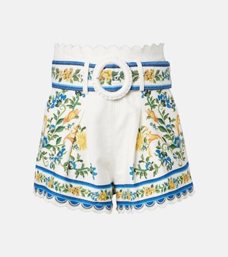 Emily Floral belted cotton shorts | Farm Rio