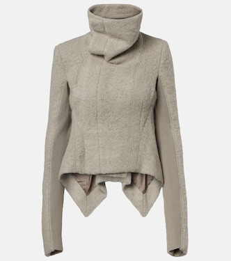 Asymmetric alpaca and wool-blend jacket | Rick Owens