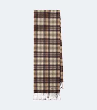 Checked fringed cashmere and wool scarf | Acne Studios