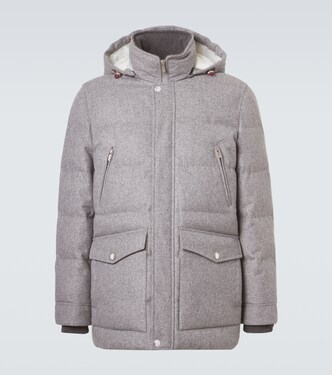Chaqueta de plumas de franela de lana | Brunello Cucinelli