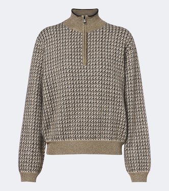 Lamé mohair, wool, cashmere, and silk-blend sweater | Brunello Cucinelli