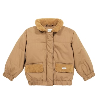 Wander teddy-trimmed puffer jacket | Donsje