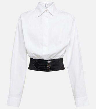 Belted cotton poplin shirt | Alaïa