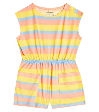 Striped cotton playsuit | Mini Rodini