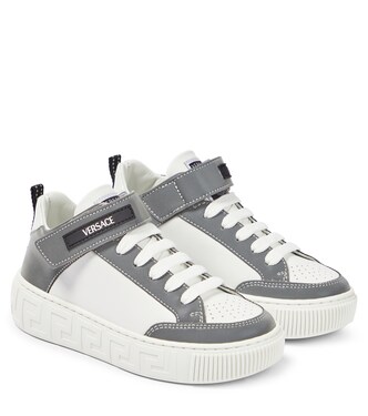 Logo leather high-top sneakers | Versace Kids