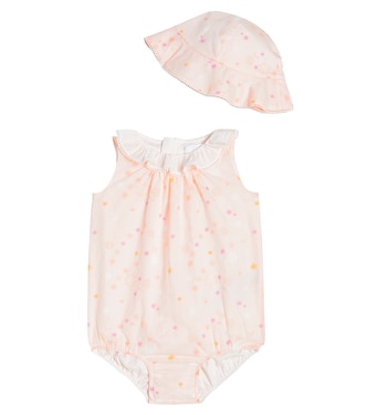 Baby cotton playsuit and sunhat set | Chloé Kids