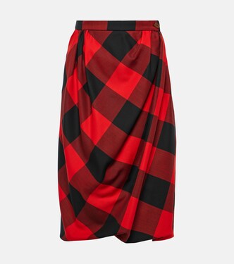 Drunken Drape virgin wool midi skirt | Vivienne Westwood