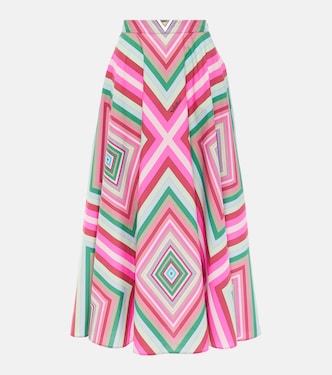 Rhombus 75 cotton poplin maxi skirt | Valentino