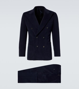 Double-breasted brushed cotton suit | Thom Sweeney