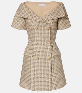 Off-Shoulder-Minikleid aus Bouclé | Self-Portrait