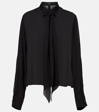بلوزة من الحرير بربطة عنق | Wardrobe.NYC