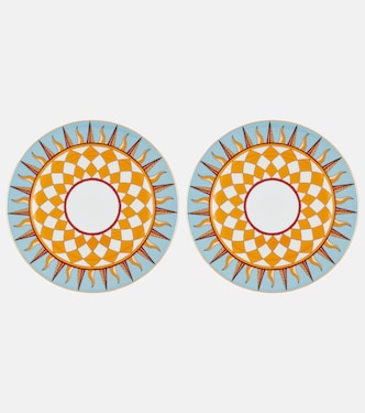Set de 2 platos de postre Ra de porcelana | La DoubleJ