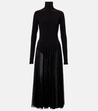 Midikleid aus Jersey und Mesh | Norma Kamali