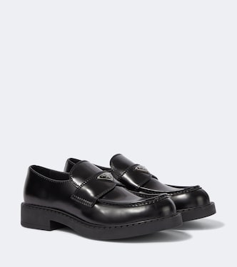Chocolate leather loafers | Prada