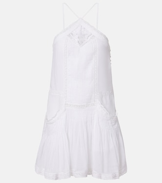 فستان قصير من القطن مقلّم بالدانتيل Geraldin | Marant Etoile