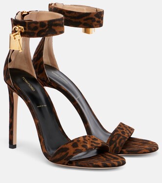 105 leopard-print leather sandals | Tom Ford