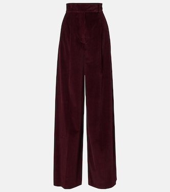 High-rise cotton corduroy wide-leg pants | Max Mara