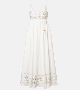 Giulia embroidered cotton maxi dress | Alémais