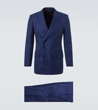 Chalk stripe wool, linen, and silk suit | Tom Ford