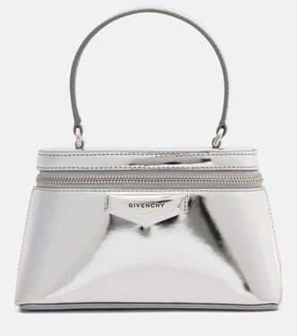 Bolso neceser Antigona Mini de piel metalizada | Givenchy