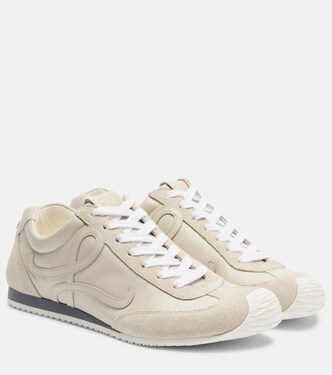 Ballet Runner 2.0 suede-trimmed leather sneakers | Loewe