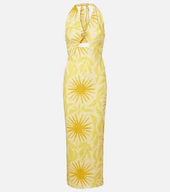 Orly printed cutout linen midi dress | Cala de la Cruz
